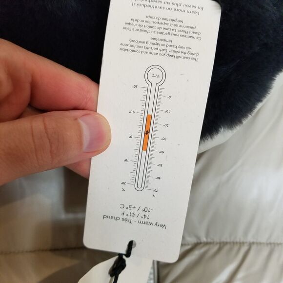 Save the Duck Women Moma Puffer Jacket Sz XL Beige Insulated Zip Up Warm - Picture 9 of 12